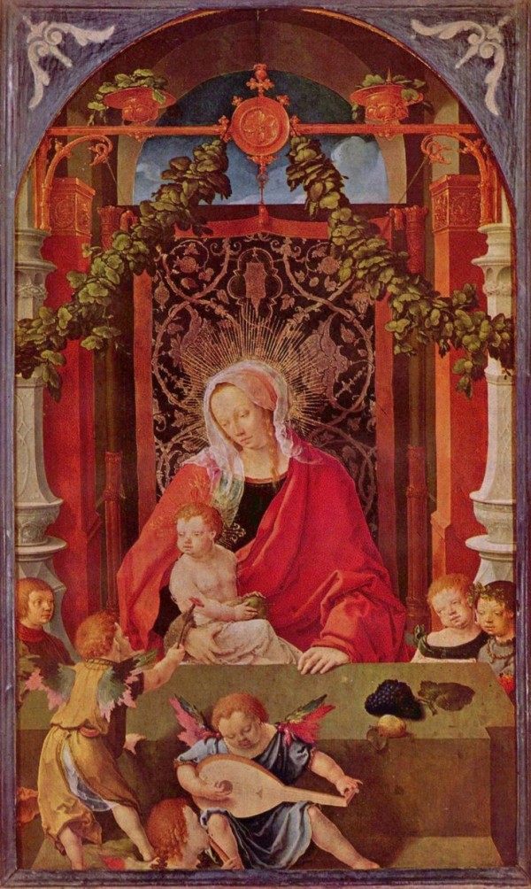 Maria with Child and several angels by Lucas van Leyden